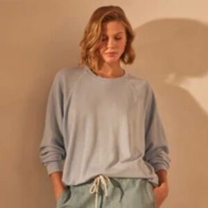 James Perse Vintage French French Terry Relaxed Sweatshirt - Open Sky Pigment